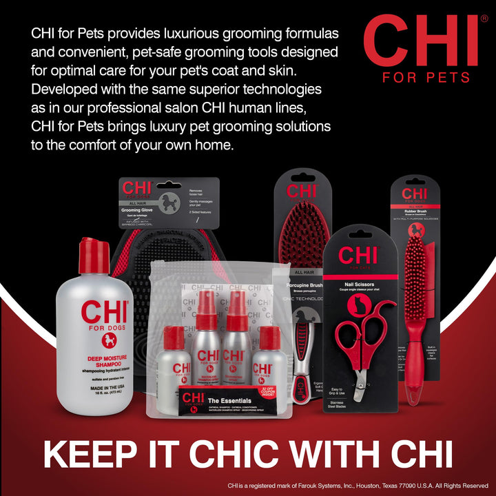 CHI for Dogs Rose Hip Oil Moisturizing Detangling Shine Spray, 6 oz | Paraben Free & pH Balanced Conditioner for Dogs | Safe for All Dogs and Made in The USA