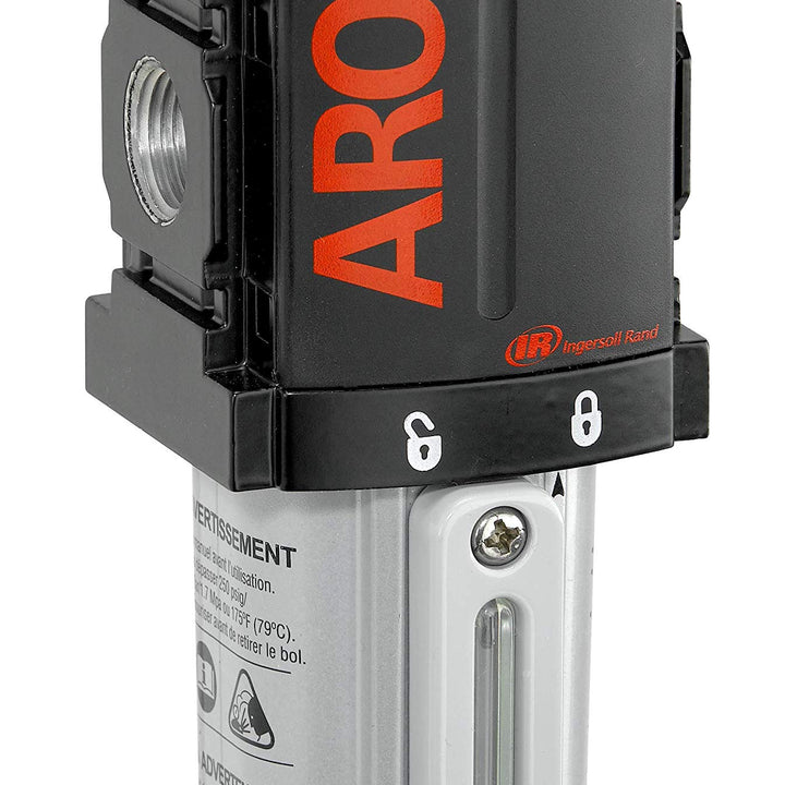 Ingersoll Rand ARO L36341-100-VS Air Line Lubricator, 1/2" NPT - 150 psi Max Inlet, Black/Gray