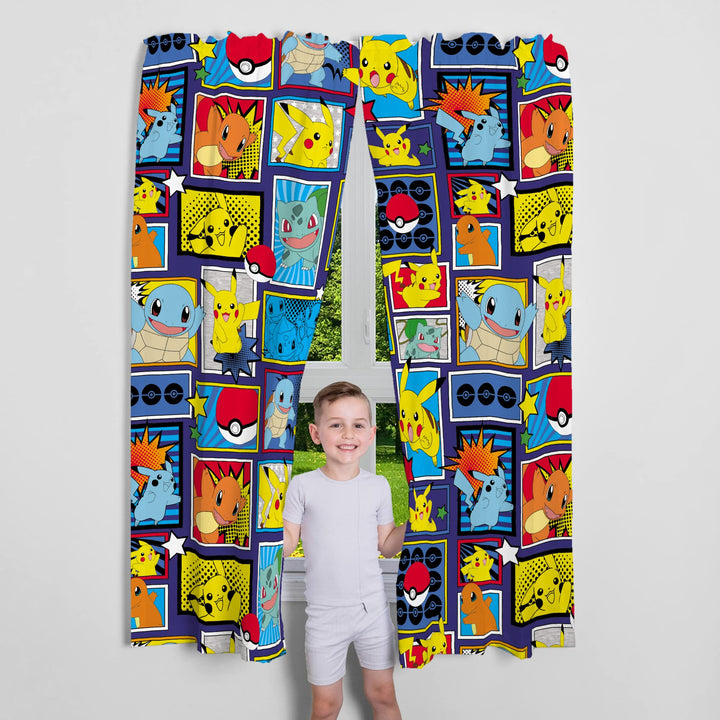 Franco Kids Room Window Curtains Drapes Set, 82 x 63 in, Pokemon 82 in x 63 in Multicolour