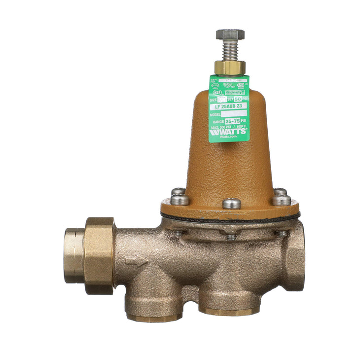 Watts LF25AUB-Z3 Water Pressure Reducing Valve NPT Female Union x NPT Female, Polymer Seat, 3/4 Inch