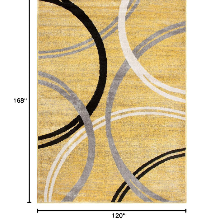 Rugshop Modern Wavy Circles Design Area Rug 2'7" x 4' Red 2'7" x 4'