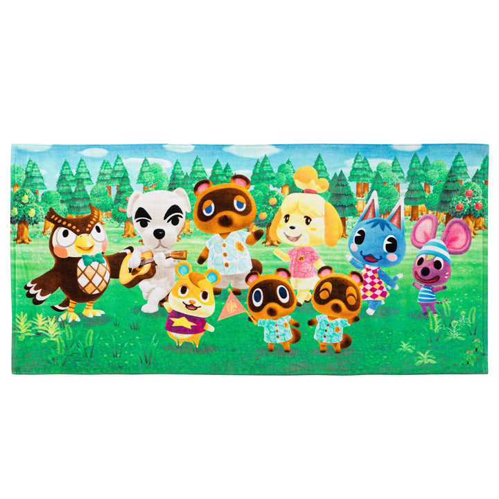 Franco Kids Super Soft Cotton Bath/Pool/Beach Towel, 58 in x 28 in, Animal Crossing