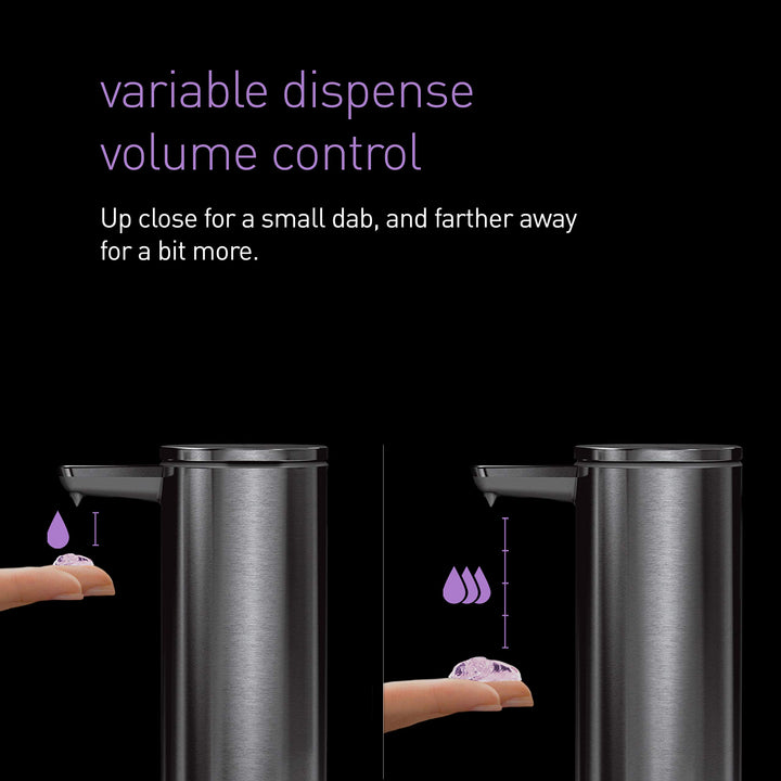 simplehuman 9 oz. Touch-Free Rechargeable Sensor Liquid Soap Pump Dispenser, Rose Gold Stainless Steel 9 oz. Rechargeable