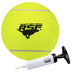 Franklin Pet Supply Ready Set Fetch Oversized Dog Tennis Ball - 8.5" Jumbo Size - Pump Included 1 Pack - Oversize - No Squeak