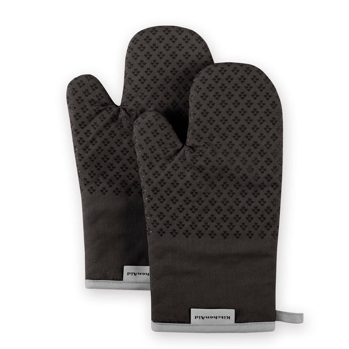 KitchenAid Asteroid Oven Mitt Set, 7"x12.5", Black, 2 Piece