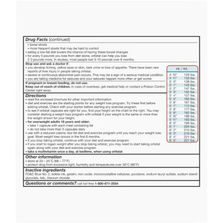 Alli Diet Weight Loss Supplement Orlistat Capsules, 60 Mg 170 Ct.