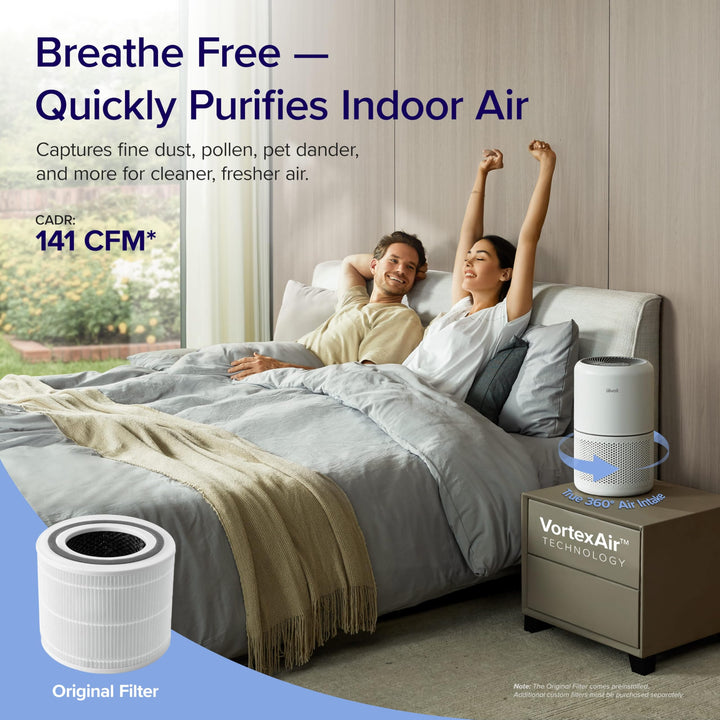 LEVOIT Air Purifiers for Home Bedroom, Smart WiFi, HEPA Sleep Mode for Home Large Room, Quiet Cleaner for Pet Hair, Allergies, Dust, Smoke, Pollon, White Noise, Alexa Control, Core300S-P, White WIFI enabled Purifier