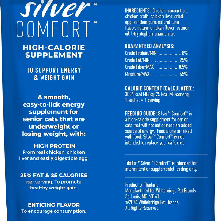 Tiki Cat Silver Comfort Chicken & Chicken Liver Recipe 5.6 oz. (20/.28oz) (20 Sachets) 5.6 Ounce (Pack of 1)