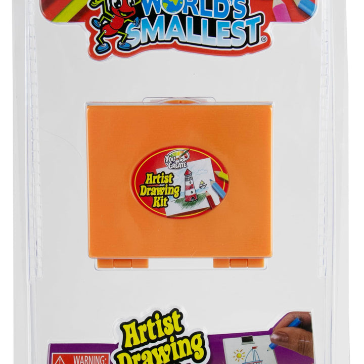 World's Smallest You Create Artist Drawing Kit. Miniature Creative Art Craft Set. Includes: 6 Color Pencils, Sharpener, Eraser, Pad, and Drawing Board/Easel.