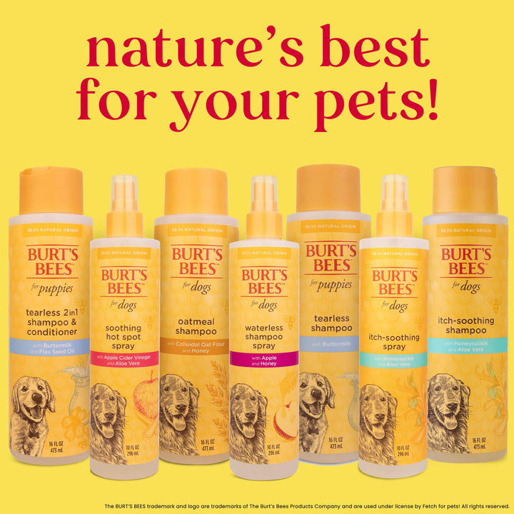 Burt's Bees for Pets Naturally Derived Waterless Shampoo Spray with Apple and Honey - Dry Dog Shampoo for All Dogs and Puppies - Cruelty Free, 10 Ounces - 6 Pack 10 Fl Oz (Pack of 6)