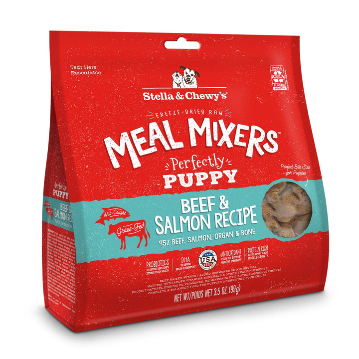 Stella & Chewy's Freeze Dried Raw Meal Mixers – Crafted for Puppies – Grain Free, Protein Rich Perfectly Puppy Beef & Salmon Recipe – 3.5 oz Bag 3.5 Ounce (Pack of 1)