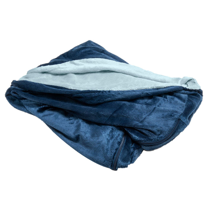 Furhaven Replacement Dog Bed Cover Microvelvet Snuggery, Machine Washable - Navy, 26-inch Microvelvet Navy 26.0"L x 26.0"W x 0.5"Th Snuggery (Cover Only)