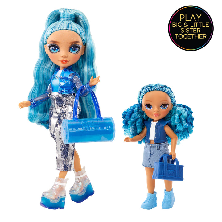 Rainbow High Littles – Sapphire Bradshaw, Blue 5.5" Posable Small Doll with Purse, Magical Pet Yeti, Girls Toy Gift, Kids Ages 4-12 Years