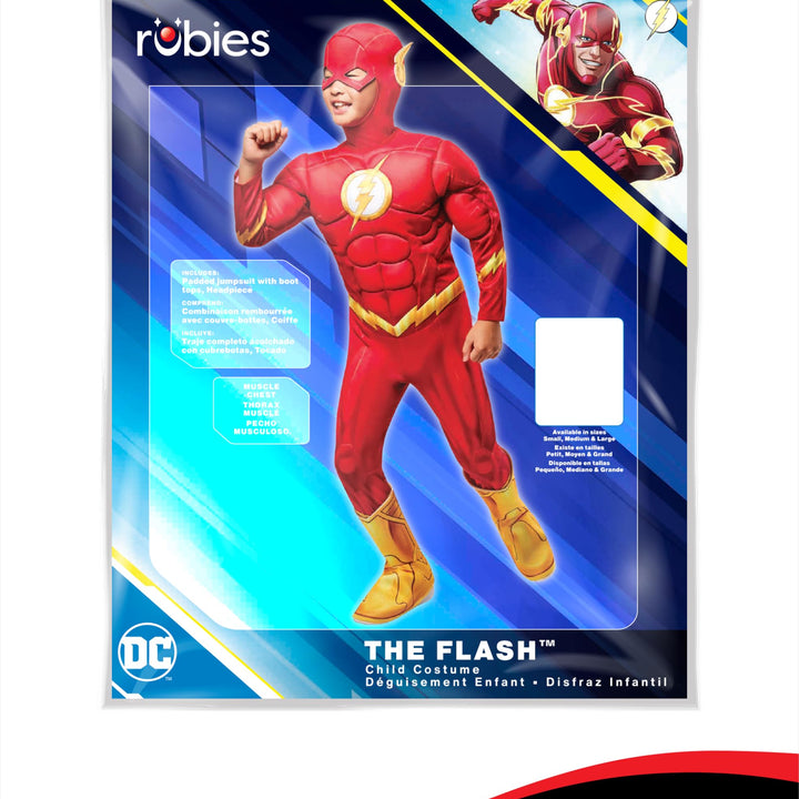 Rubies Boy's The Flash Boy's the Flash Deluxe Costume Jumpsuit and Headpiece Small As Shown