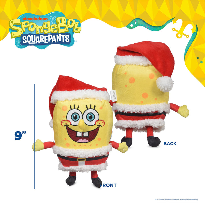 Holiday 9” Figure Plush Dog Toys with Squeaker | Dog Toys for Spongebob Fans | Squeaky Dog Toys, Spongebob Santa Toy, Dog Plush Toy SpongeBob Santa Plush 9 Inch