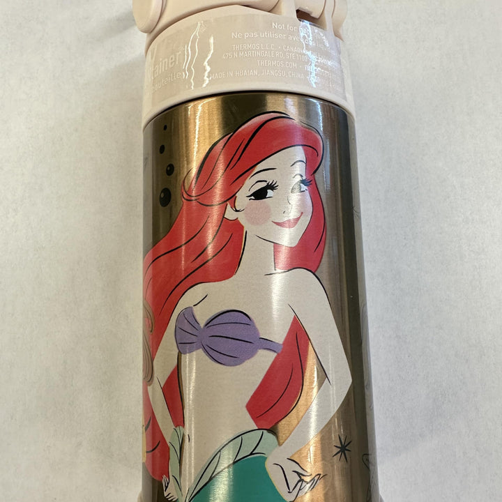 THERMOS FUNTAINER Water Bottle with Straw - 12 Ounce, Princesses - Kids Stainless Steel Vacuum Insulated Water Bottle with Lid Princess Licensed Characters