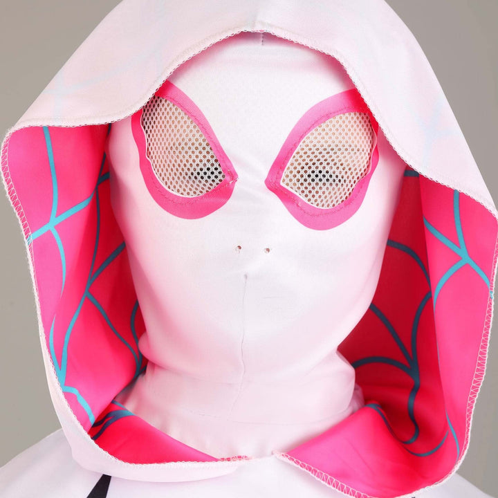 MARVEL Spider-Gwen Official Adult Halloween Costume - Premium Quality Hooded Jumpsuit with Pull On Fabric Mask Large