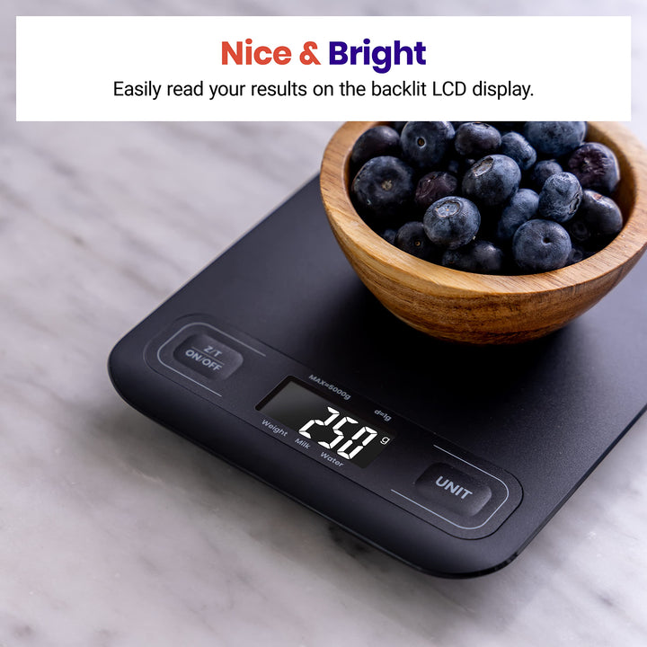 Etekcity Food Kitchen Scale, Digital Mechanical Weighing Scale,Grams and Ounces for Weight Loss, Baking, Cooking, Keto and Meal Prep,Packages, Liquids, Jewelry, LCD Display, Medium, Black