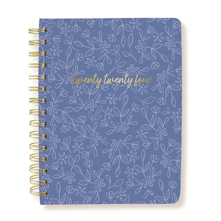 Graphique 2024 Spiral Vegan Leather Planner | 18 Month Organizer July 2023-Dec. 2024 | Weekly & Monthly Spreads | To-Do & Note List | Reference Tabs | Reminder Stickers | Navy Floral | 6 x 8