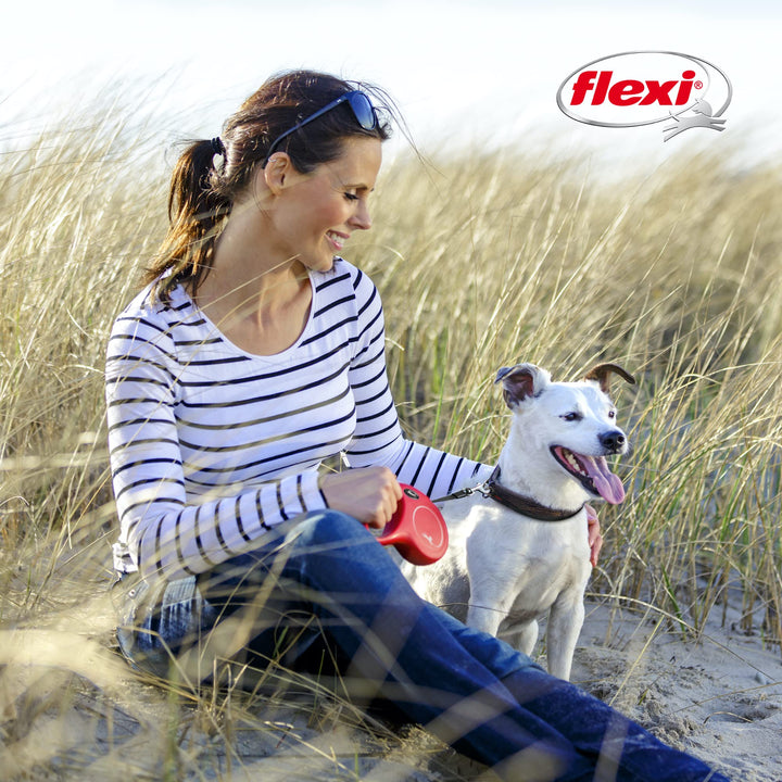 FLEXI New Classic Retractable Dog Leash (Tape), 16 ft, Small, Pink Small - 16 ft
