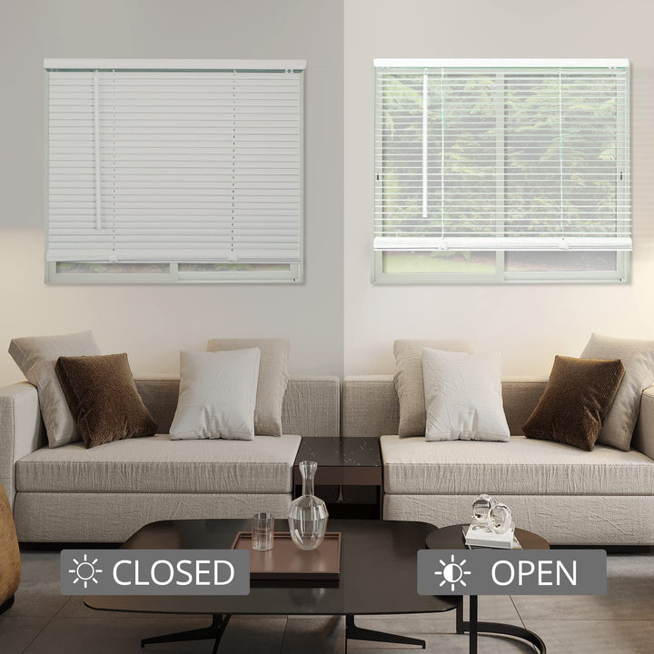 CHICOLOGY Blinds for Windows , Mini Blinds , Window Blinds , Door Blinds , Blinds & Shades , Camper Blinds , Mini Blinds for Windows , Horizontal Window Blinds , Gloss White, 12"W X 36"H White (Commercial Grade)