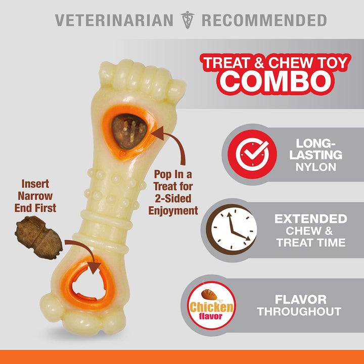 Nylabone Chew & Treat Toy for Dogs - Interactive Dog Enrichment Chew & Treat Toys Medium up to 35 lbs. Pop-In