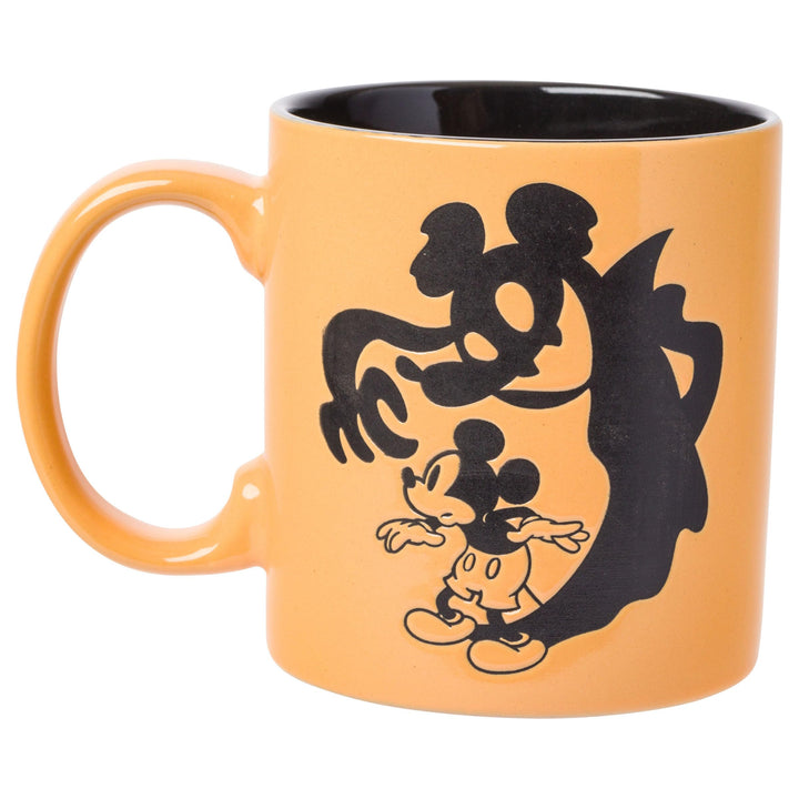 Silver Buffalo Disney Mickey Mouse Halloween Spooky Ghost Shadow Wax Resist Ceramic Mug, 20 Ounces Mickey Ghost