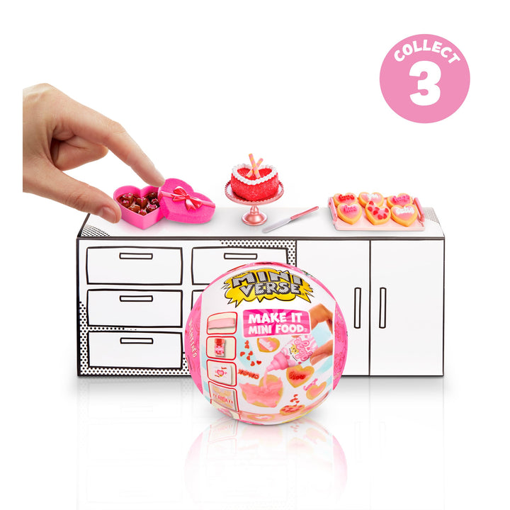 MGA's Miniverse Make It Mini Sweethearts Bundle Mini Collectibles, Blind Mystery Packaging, DIY, Crafts, Resin Play, Kitchen Replica Food, NOT Edible, Collectors, 8+