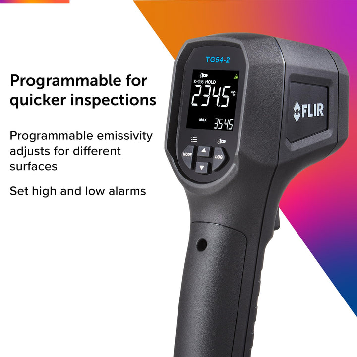 FLIR TG54-2 Infrared Spot Thermometer with Digital Readout: for Non-Contact Temperature Measurements up to 1,562 Degrees F