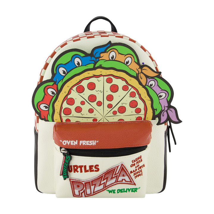 Concept One Teenage Mutant Ninja Turtles Mini Backpack, TMNT Small Travel Bag for Men and Women, Adjustable Shoulder Straps, Pizza, 10 Inch