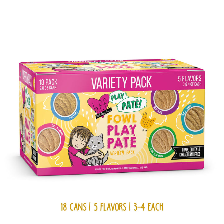 Weruva B.F.F. Play - Best Feline Friend Paté Lovers, Aw Yeah!, Chicken & Tuna Til' Then with Chicken & Tuna, 2.8oz Can (Pack of 12) 2.8 Ounce (Pack of 12)