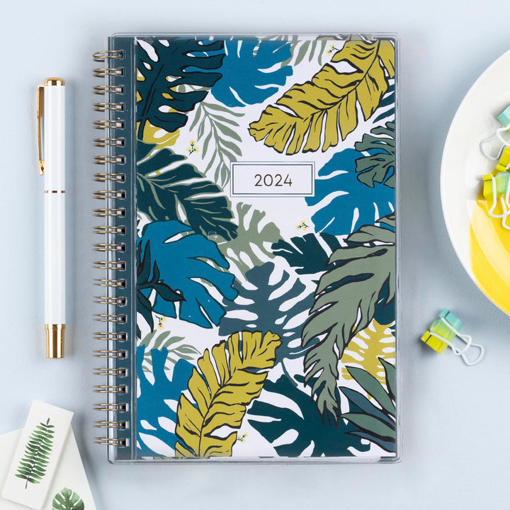 Blue Sky 2024 Weekly and Monthly Planner, January - December, 5" x 8", Clear Pocket Cover, Wirebound, Grenada (137275-24)