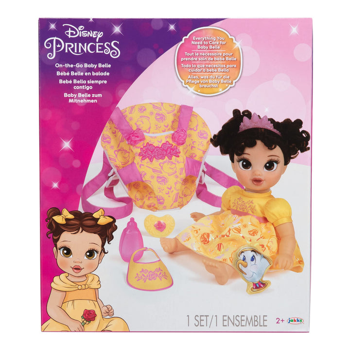 Disney Princess Belle Baby Doll Deluxe with Tiara, Carrier, Plush Friend, Pacifier, Bib & Baby Bottle [ Exclusive]