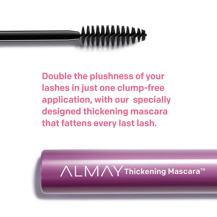 Almay Mascara, Thickening, Volume & Length Eye Makeup with Aloe and Vitamin B5, Hypoallergenic-Fragrance Free, Ophthalmologist Tested, 402 Black (Pack of 1)