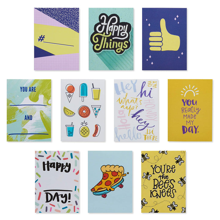 American Greetings Mini Note Cards for Kids, Happy Vibes (40-Count)