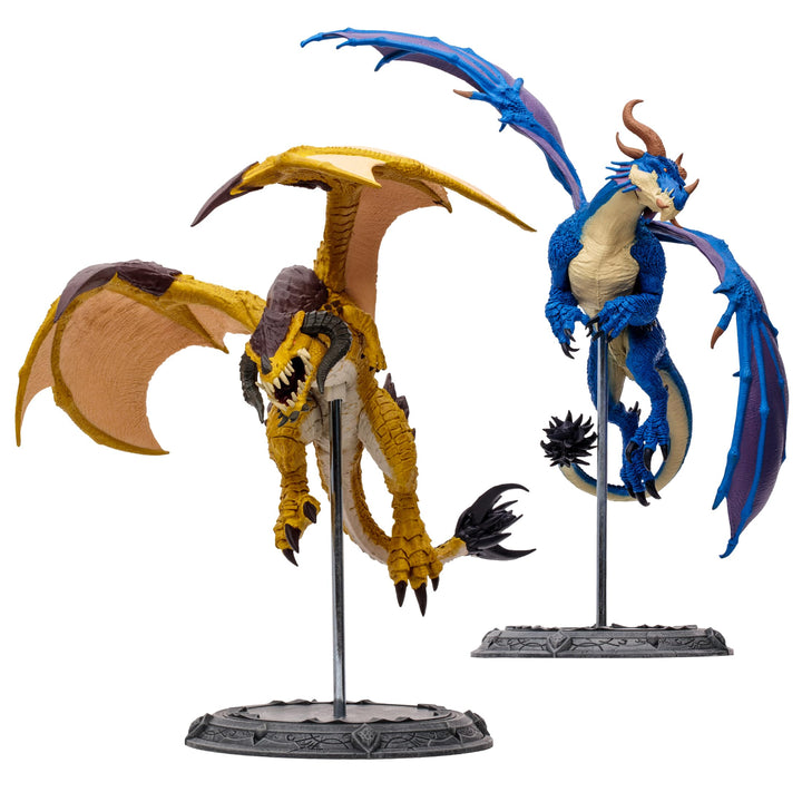 WORLD OF WARCRAFT McFarlane Toys Bronze Proto-Drake and Blue Highland Drake 2pk 1:12 Scale Posed Figures, Gold Label,  Exclusive