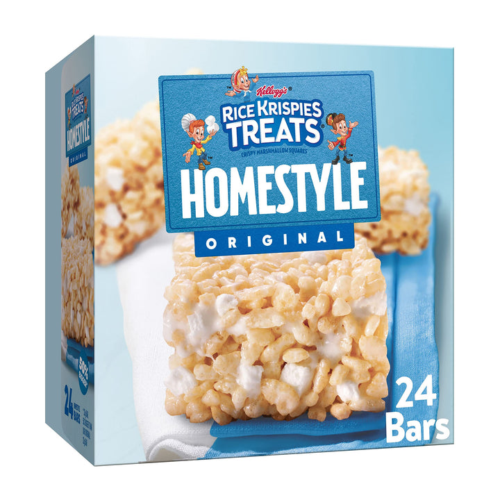 Rice Krispies Treats Homestyle Marshmallow Snack Bars, Kids Snacks, Lunch Snacks, Original, 27.9oz Box (24 Bars) 24 Count