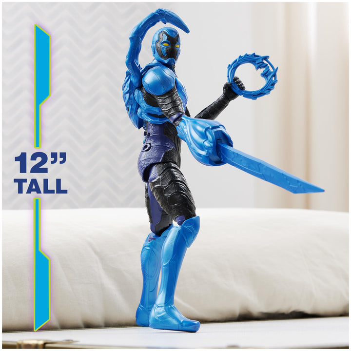 DC Comics, Battle-Mode Blue Beetle Action Figure, 12-inch, Lights & Sounds, Easy to Pose, Movie Superhero Kids Toys for Boys & Girls, Ages 4+ Medium