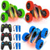 3-Pack RC Stunt Car for Kids - 360 Rotating 4WD Off-Road Double Sided Tumbling, Includes 6 Rechargeable Batteries (Blue, Green, Red)