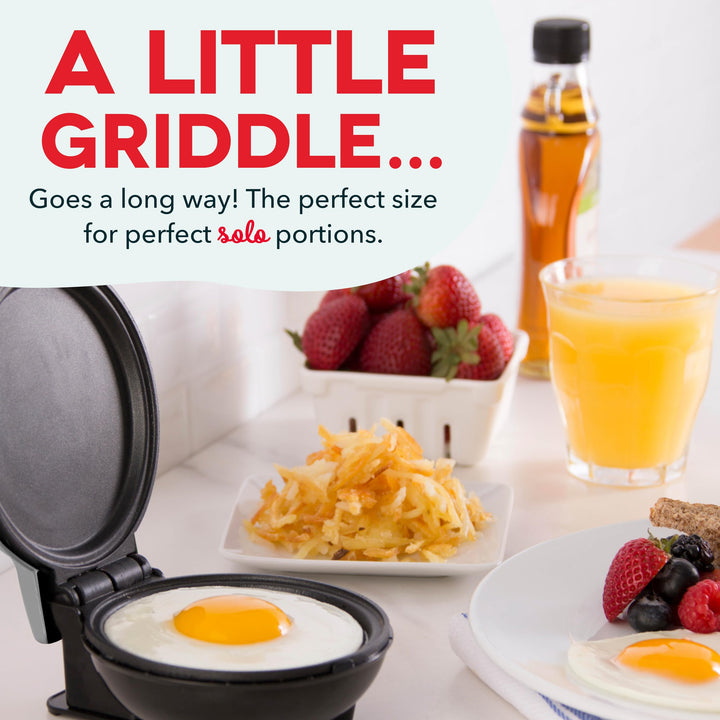 DASH Mini Maker Electric Round Griddle for Individual Pancakes, Cookies, Eggs & other on the go Breakfast, Lunch & Snacks with Indicator Light + Included Recipe Book - Silver