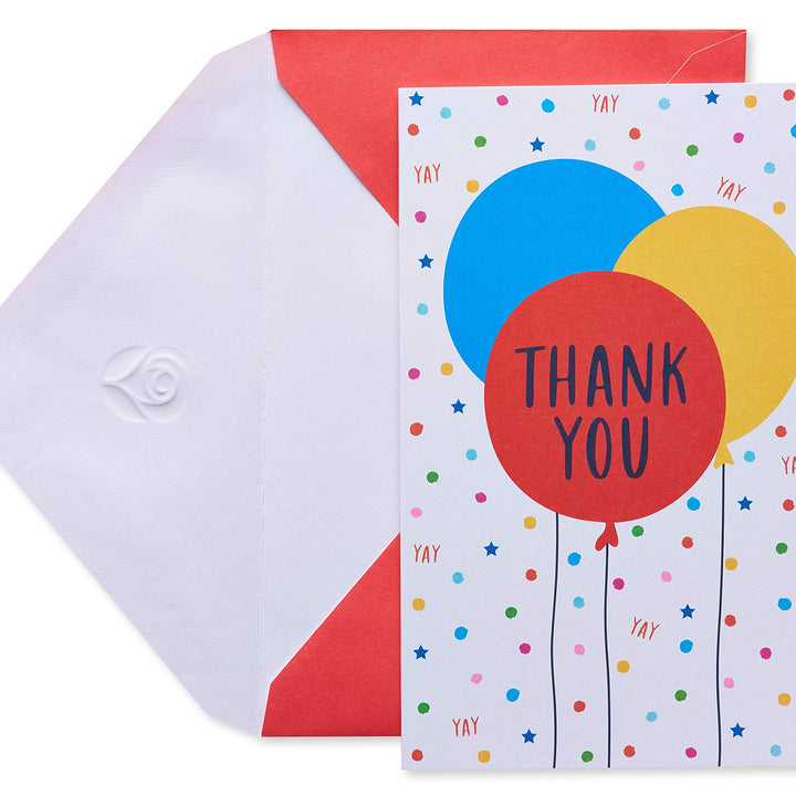 American Greetings Thank You Cards with Envelopes, Multi Color Balloons (48-Count) Party Balloons