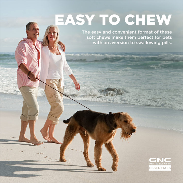GNC Pets Essentials, Skin & Coat, All Dog 60ct 2.2g Soft Chews | Skin & Coat Soft Chews for Dogs in Bacon Flavor | Dog Supplement with Salmon Oil, Omega Fatty Acids, and EPA & DHA for Skin and Coats 60 Count (Pack of 1)
