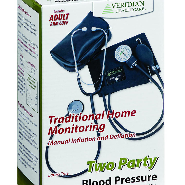 Two-Party Home Blood Pressure Kit with Detached Nurse Stethoscope, Latex Free, Adult, (01-5521)