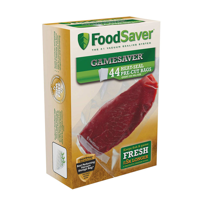 FoodSaver GameSaver 1 Quart Vacuum Seal Bag with BPA-Free Multilayer Construction, 44 Count Quart Bag - 44 Count