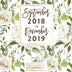 2018-2019 Weekly & Monthly Academic Splendid Planner: Rustic Floral & Woodgrain Year And A Half Agenda Book