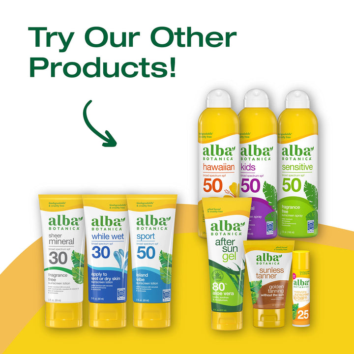 Alba Botanica Sensitive Sunscreen Spray for Face and Body, Fragrance-Free, Broad Spectrum SPF 50, Water Resistant, 5 fl. oz. Bottle 5 Fl Oz (Pack of 1)