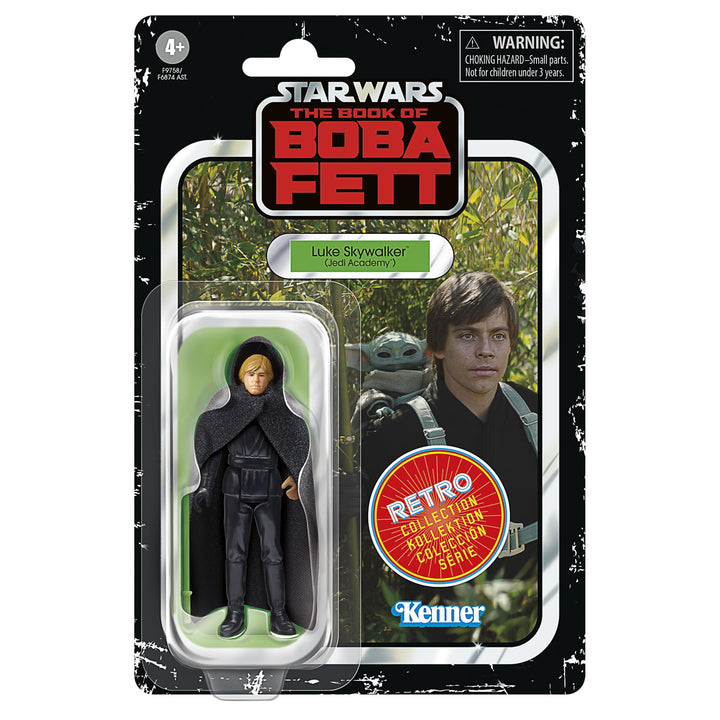 STAR WARS Retro Collection Luke Skywalker (Jedi Academy), The Book of Boba Fett 3.75 Inch Collectible Action Figures, Ages 4 and Up