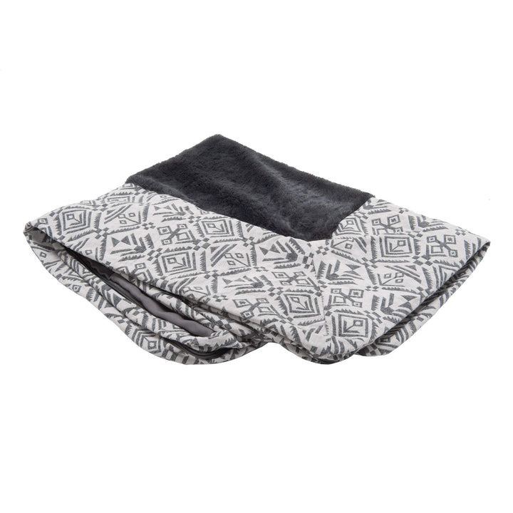 Furhaven Replacement Dog Bed Cover Plush & Southwest Kilim Décor Sofa-Style, Machine Washable - Boulder Gray, Medium Cover Only 30.0"L x 20.0"W x 0.3"Th (Plush & Southwest Kilim Decor) Boulder Grey