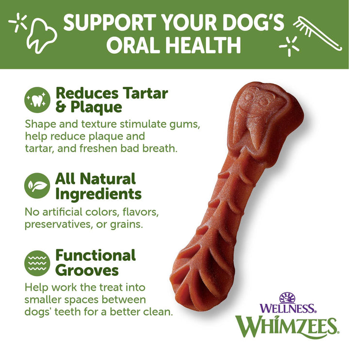 WHIMZEES by Wellness Value Box Natural Dental Chews for Dogs, Long Lasting Treats, Grain-Free, Freshens Breath, Small Breed, 89 count Dental Small 2.9 Pound (Pack of 1)