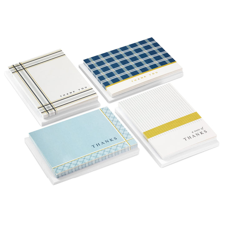 Hallmark Thank You Cards Assortment, Stripes and Plaid (48 Cards with Envelopes) Stripes & Plaid